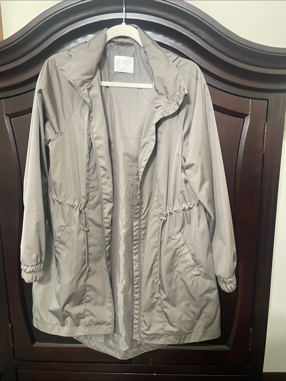 STYLUS Women's Light Gray Packable Trench Coat